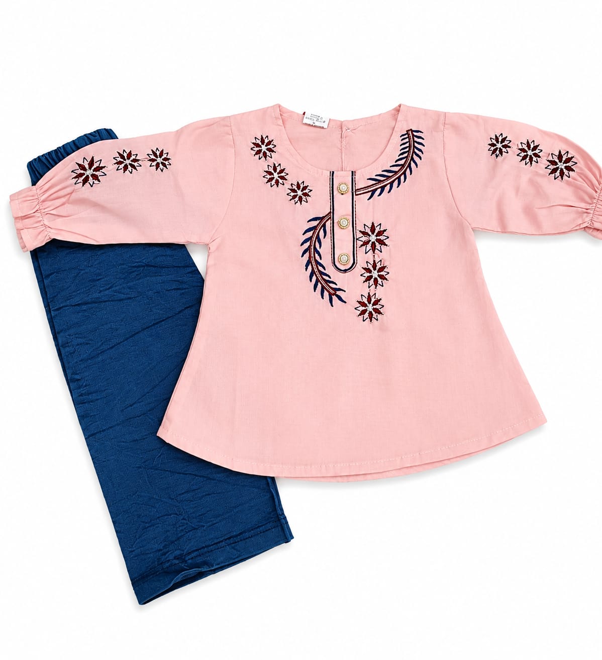 Minitoz Embroidered Summer Set Pink
