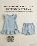Minitoz Sky Blue Ruffle Dress & Shorts Set for Baby Girls
