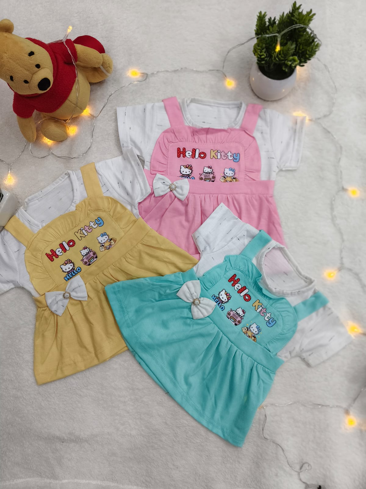 Cute Cotton Baby Dress – Soft & Breathable for Newborns (0-3 Months) Sleeveless Shirt with PJs